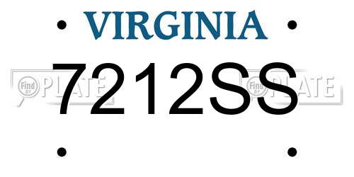 7212SS Virginia License Plate