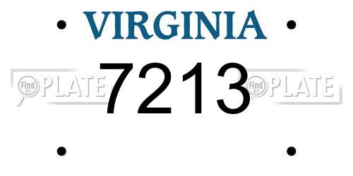7213 Virginia License Plate