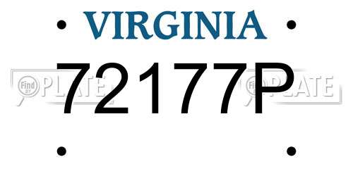 72177P Virginia License Plate
