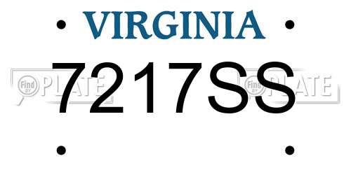 7217SS Virginia License Plate