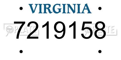 7219158 Virginia License Plate