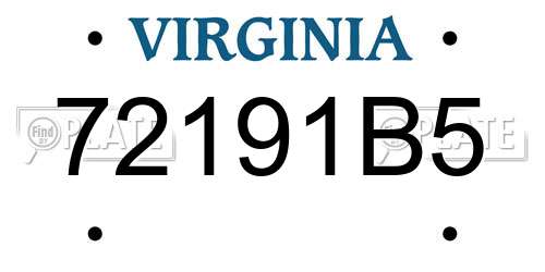 72191B5 Virginia License Plate
