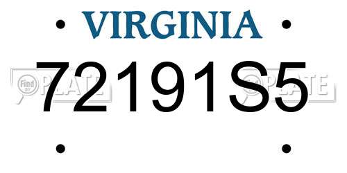 72191S5 Virginia License Plate