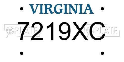 7219XC Virginia License Plate