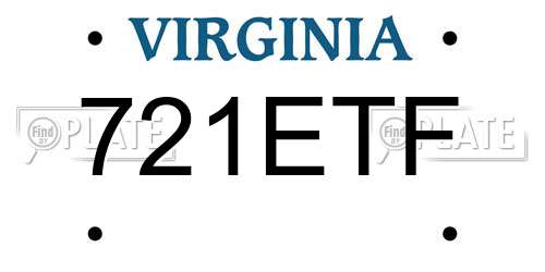 721ETF Virginia License Plate
