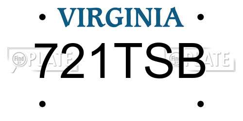 721TSB Virginia License Plate