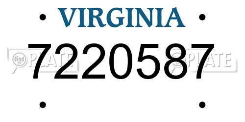 7220587 Virginia License Plate