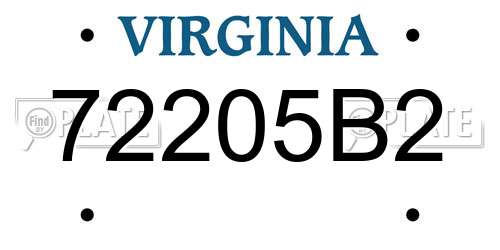 72205B2 Virginia License Plate