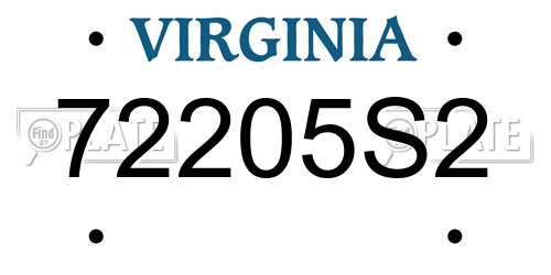 72205S2 Virginia License Plate