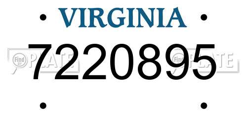 7220895 Virginia License Plate
