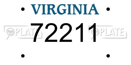 72211 Virginia License Plate