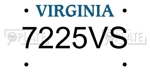 7225VS Virginia License Plate