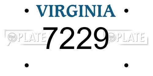 7229 Virginia License Plate
