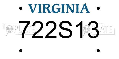 722S13 Virginia License Plate