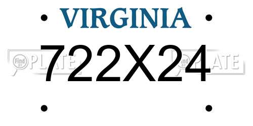 722X24 Virginia License Plate