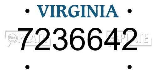 7236642 Virginia License Plate