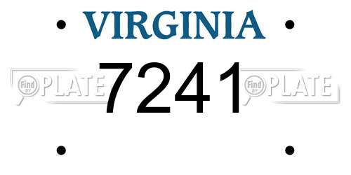 7241 Virginia License Plate