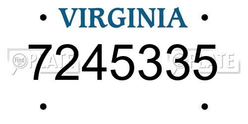 7245335 Virginia License Plate
