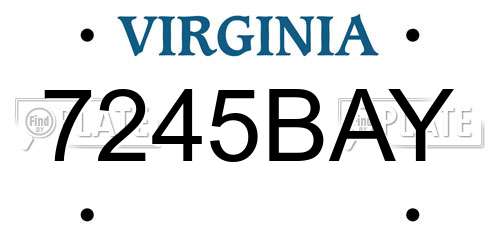 7245BAY Virginia License Plate