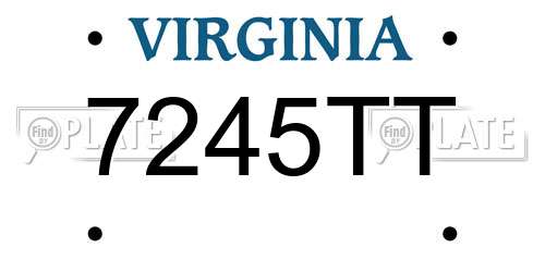 7245TT Virginia License Plate