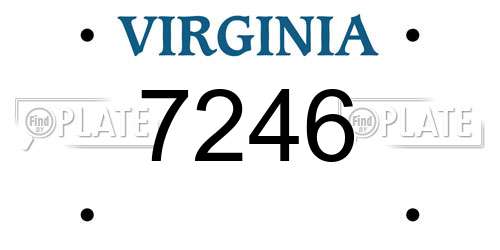 7246 Virginia License Plate
