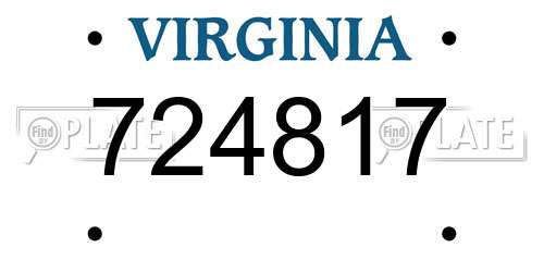 724817 Virginia License Plate