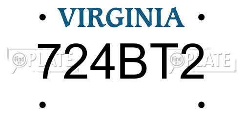724BT2 Virginia License Plate