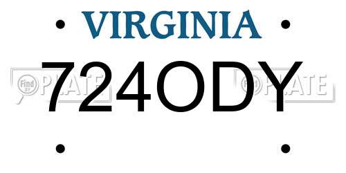 724ODY Virginia License Plate