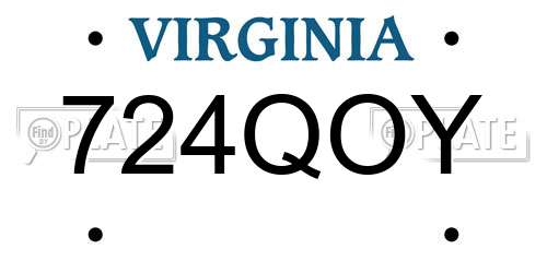 724QOY Virginia License Plate