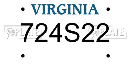 724S22 Virginia License Plate