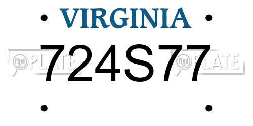 724S77 Virginia License Plate