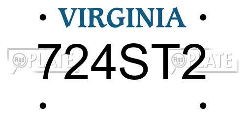 724ST2 Virginia License Plate