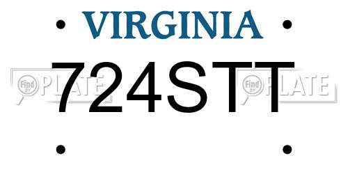 724STT Virginia License Plate