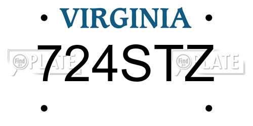 724STZ Virginia License Plate