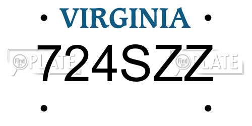 724SZZ Virginia License Plate