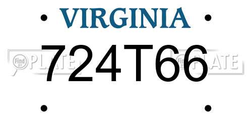 724T66 Virginia License Plate