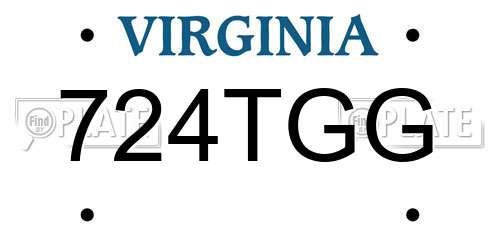 724TGG Virginia License Plate