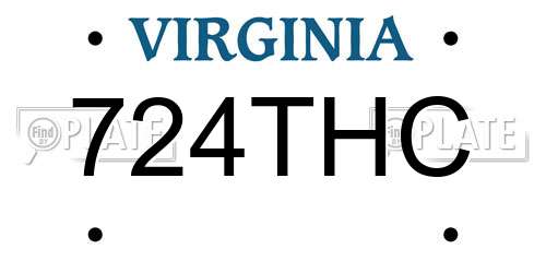 724THC Virginia License Plate