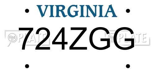 724ZGG Virginia License Plate