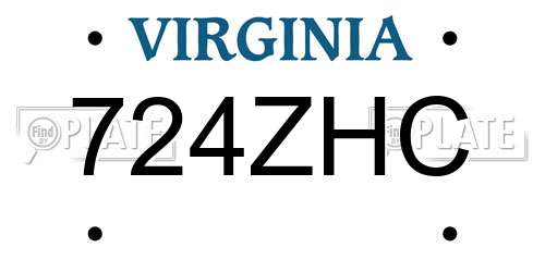 724ZHC Virginia License Plate