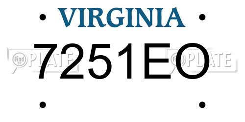 7251EO Virginia License Plate