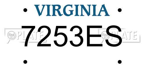7253ES Virginia License Plate