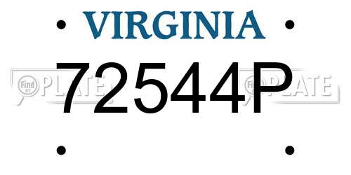 72544P Virginia License Plate