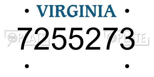 7255273 Virginia License Plate