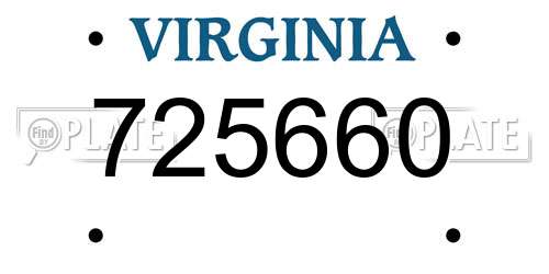 725660 Virginia License Plate
