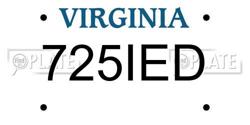 725IED Virginia License Plate