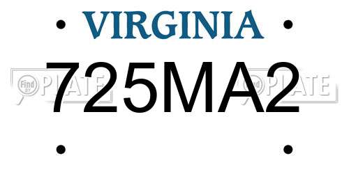 725MA2 Virginia License Plate