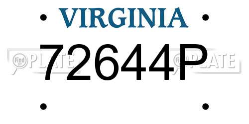 72644P Virginia License Plate