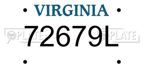 72679L Virginia License Plate