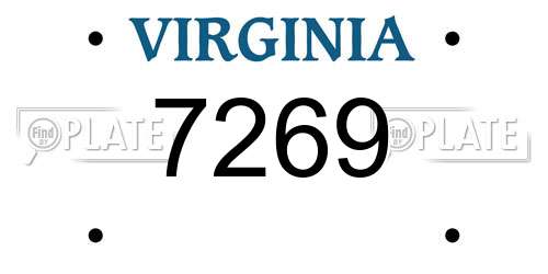 7269 Virginia License Plate